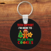 Tech Suprt Here To Delete Cookies Christmas Men Wo Sleutelhanger (Voorkant)