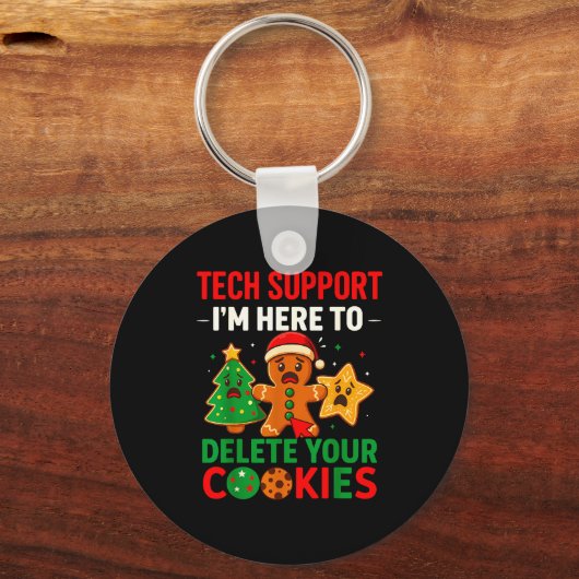 Tech Suprt Here To Delete Cookies Christmas Men Wo Sleutelhanger (Voorkant)