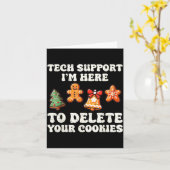 Tech Suprt Here To Delete Cookies Gingerbread Teac Kaart (Gele Bloem)