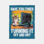 Tech Suprt Humor I Cat Engineer Computer It Guy  Fleece Deken (Voorkant)