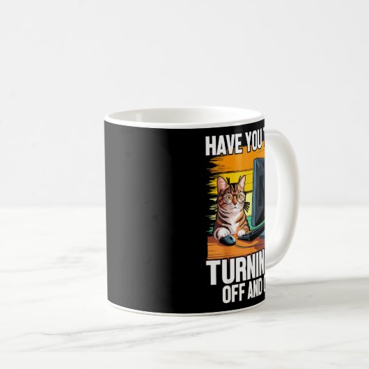 Tech Suprt Humor I Cat Engineer Computer It Guy Koffiemok (Voorkant rechts)