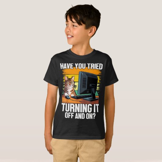 Tech Suprt Humor I Cat Engineer Computer It Guy  T-shirt (Voorkant volledig)