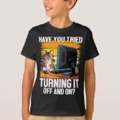 Tech Suprt Humor I Cat Engineer Computer It Guy  T-shirt (Voorkant)