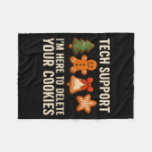 Tech Suprt I'm Here To Delete Your Cookies Men Fun Fleece Deken (Voorkant (Horizontaal))