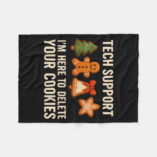 Tech Suprt I'm Here To Delete Your Cookies Men Fun Fleece Deken (Voorkant (Horizontaal))