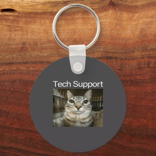 Tech Suprt Silly Staring Cat Meme Gen Alpha Humor  Sleutelhanger (Voorkant)