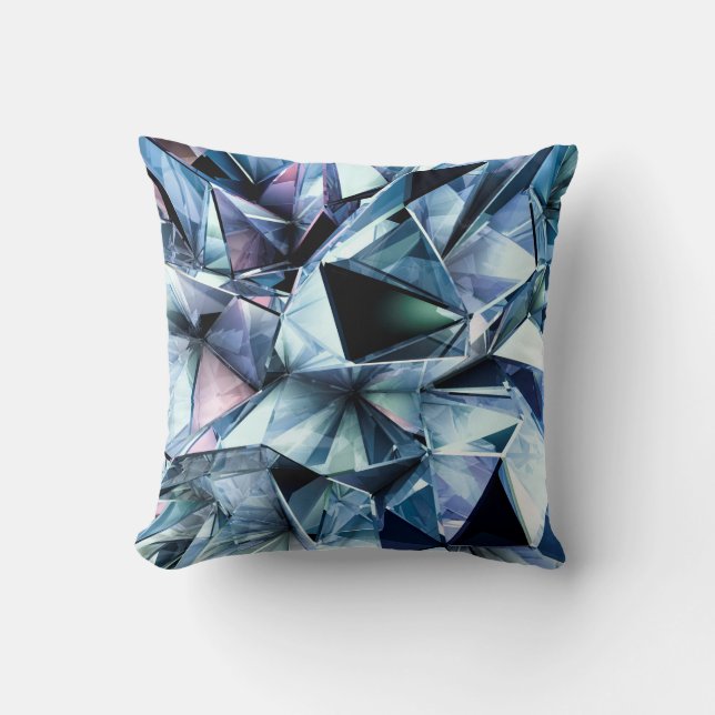 Tech tech triangle crystal background. kussen (Voorkant)