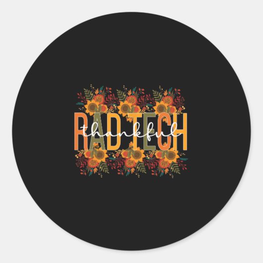 Tech Thanksgiving Rad Technoloog Rad Tech Ronde Sticker (Voorkant)