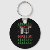 Tech The Halls Ugly Computer Geek Festive Christma Sleutelhanger (Voorkant)