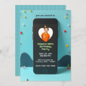 Tech-thema Smartphone Gepersonaliseerde Verjaardag Kaart (Voorkant / Achterkant)