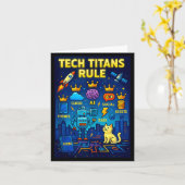 Tech Titans Rule Funny Big Technology Satire Wer G Kaart (Gele Bloem)