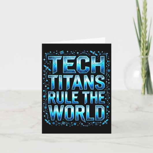 Tech Titans Rule Funny Big Technology Satire Wer G Kaart (Voorkant)