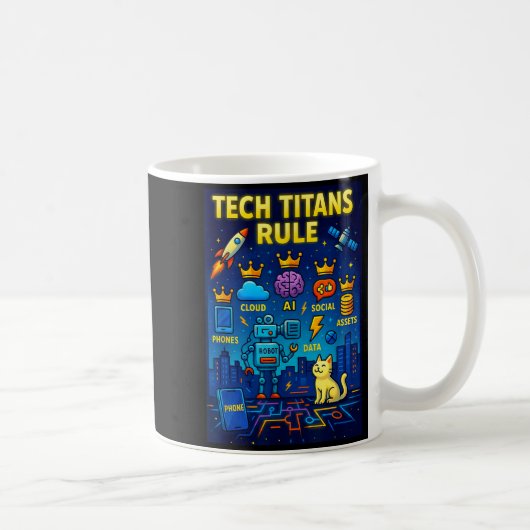 Tech Titans Rule Funny Big Technology Satire Wer G Koffiemok (Rechts)