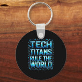 Tech Titans Rule Funny Big Technology Satire Wer G Sleutelhanger (Voorkant)