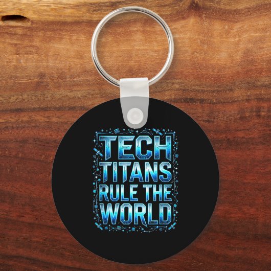Tech Titans Rule Funny Big Technology Satire Wer G Sleutelhanger (Voorkant)