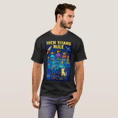 Tech Titans Rule Funny Big Technology Satire Wer G T-shirt (Voorkant volledig)