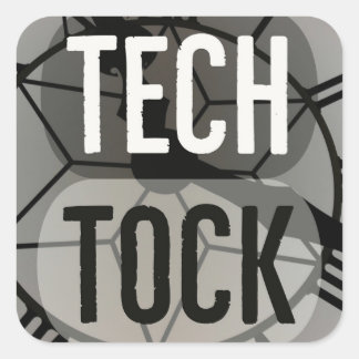 Tech Tock Vierkante Sticker