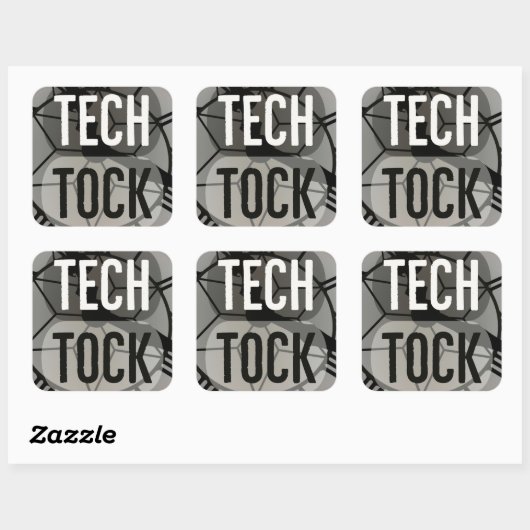 Tech Tock Vierkante Sticker (Vel)