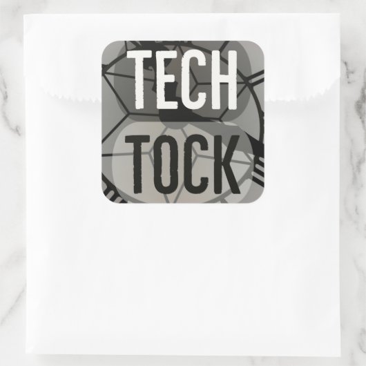 Tech Tock Vierkante Sticker (Tas)