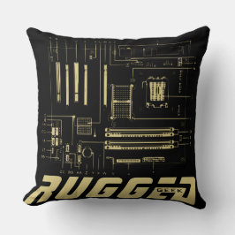 Tech voor zwarte en gouden RUGGED GEEK Kussen