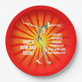 Tech-waardering van het slagerskelet papieren bordje (Voorkant)