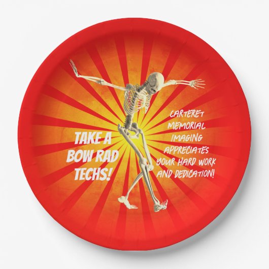 Tech-waardering van het slagerskelet papieren bordje (Voorkant)