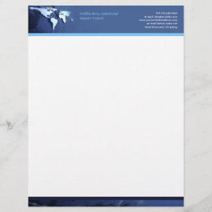 Tech Wereldbol Letterhead Gepersonaliseerd Briefhoofd