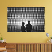Tech White&Black Halftone Effect Couple op strand Canvas Afdruk (Insitu (Woonkamer))