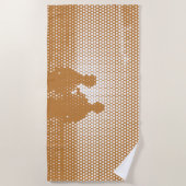 Tech White&Oranje Halftone Effect Couple op strand Strandlaken (Voorkant)