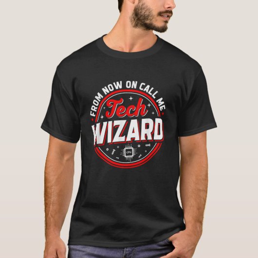 Tech Wizard Grappig Computer Reparatie IT Support T-shirt (Voorkant)