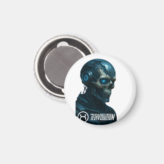 TECHEVOLUTION – CYBORG SKULL MAGNEET (Voorkant / Achterkant)