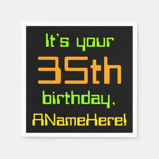 Techie 35th Birthday Paper Napkins Servet (Voorkant)
