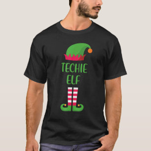 Techie Elf Kerstmis Familie Matching Groep Xmas T-shirt