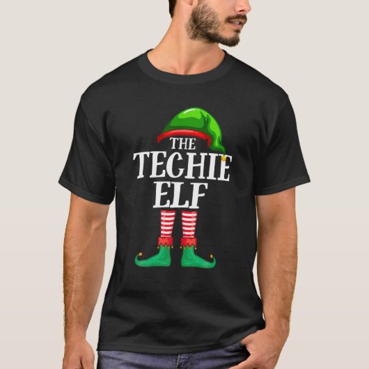 Techie Elf Matching Family Group kerstparty P T-shirt (Voorkant)