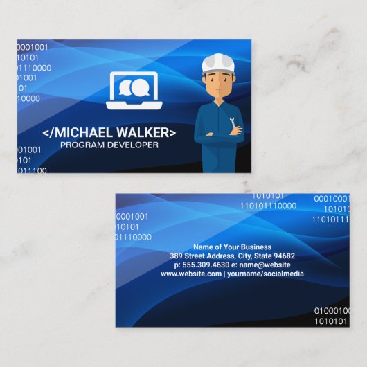 Techie Engineer | Softwarecode Visitekaartje (Voorkant / Achterkant)