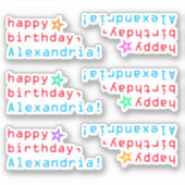 Techie "happy birthday" + Star Shape Stickers (Voorkant)
