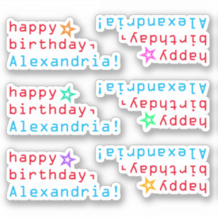 Techie "happy birthday" + Star Shape Stickers