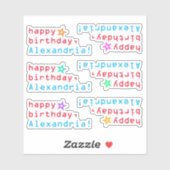 Techie "happy birthday" + Star Shape Stickers (Vel)