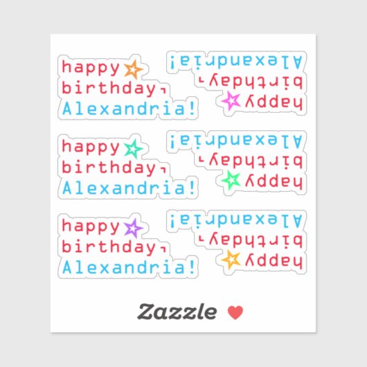 Techie "happy birthday" + Star Shape Stickers (Vel)