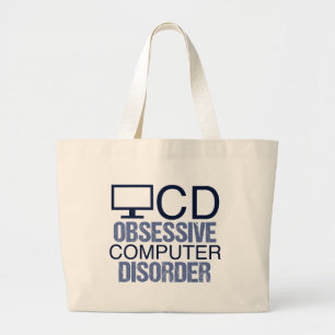 Techie Humor   Obsessieve computerstoornis Grote Tote Bag