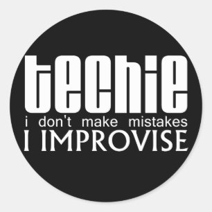 Techie Improvise Ronde Sticker