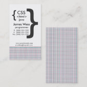 Techie Java CSS Computer Web Programmer Visitekaartje (Voorkant / Achterkant)