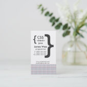 Techie Java CSS Computer Web Programmer Visitekaartje (Staand voorkant)