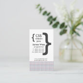 Techie Java CSS Computer Web Programmer Visitekaartje (Staand voorkant)