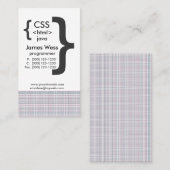 Techie Java CSS Computer Web Programmer Visitekaartje (Voorkant / Achterkant)