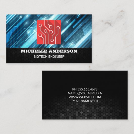 Techie Logo | Circuitry Modules Visitekaartje (Voorkant / Achterkant)