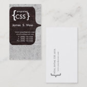 Techie Modern CSS Computer Software Developer Visitekaartje (Voorkant / Achterkant)