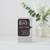 Techie Modern CSS Computer Software Developer Visitekaartje (Staand voorkant)