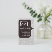 Techie Modern CSS Computer Software Developer Visitekaartje (Staand voorkant)