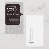 Techie Modern CSS Computer Software Developer Visitekaartje (Voorkant / Achterkant)